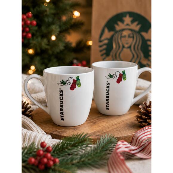 Starbucks Other - STARBUCKS 2011 Christmas Holiday 13 Oz Coffee Mug Set of 2 Collectible